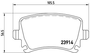 Bromsbeläggsats, Bakaxel, AUDI,SEAT,SKODA,VW, 1K0698451B, 1K0698451E, 1K0698451K, 3C0698451A