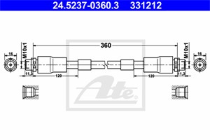 Bromsslang, Framaxel, AUDI A8 D2, VW PASSAT B5.5, PASSAT B5.5 Variant, 4D0 611 707 D, 4D0 611 707 F, 4D0 611 707 H