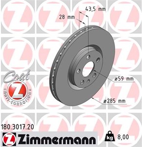 Bromsskiva, Framaxel, CITROËN,FIAT,LANCIA,PEUGEOT, 1325772080, 1606309280, 4246.P1, 4246.P2, 4249.E1, 4249.H7