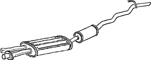 Bakre ljuddämpare, FORD USA EXPLORER, 3662540, 3955369