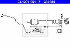 Bromsslang, Bakaxel höger, FORD MONDEO IV, MONDEO Sedan IV, MONDEO Turnier IV, MONDEO Van IV, 1460250, 1520321, 1671147, 6G91-2282-AF, 6