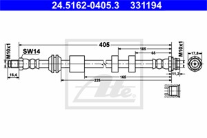 Bromsslang, Framaxel, VOLVO V60 I, XC70 II, 30793874, 31261880, 31305079