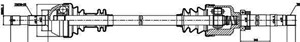 Drivaxel, framaxel höger, CITROËN,FIAT,PEUGEOT, 1495542080, 62 04 043, 62 04 047, 852041, 8-97150-201-1, 90 371 768, 90352393, 90353293,