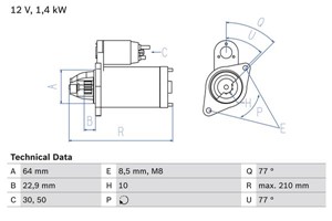 Startmotor, ALFA ROMEO,CHEVROLET,FIAT,FORD,LANCIA,OPEL,VAUXHALL, 1202203, 1726350, 51810307, 51916170, 55226844, 55570445, 55591492, 580