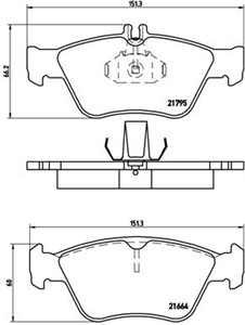 Bromsbeläggsats, MERCEDES-BENZ, 0024204420, 0024209620, 0044200220, 004420022067, 0054204720, A0024204420, A0024209620, A0044200220, A00