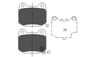 Bromsbeläggsats, Bakaxel, MITSUBISHI,NISSAN,SUBARU, 26696FE000, 26696FE001, 26696FE080, 26696FG000, 26696SG000, 26696VA000, 4406012U86,