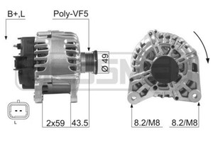 Generator, DACIA,NISSAN,OPEL,RENAULT,VAUXHALL,VOLVO, 12 04 189, 23 10 000 QBD, 23100-00Q0B, 23100-00Q1A, 23100-00QAL, 23100-00QAU, 23100