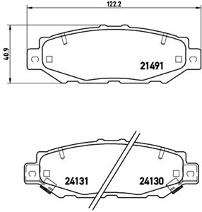 Bromsbeläggsats, Bakaxel, LEXUS GS, SC Coupé, TOYOTA ARISTO, CHASER, CRESTA Sedan, SUPRA, 0446624010, 0446624020, 0446626220, 0446630020