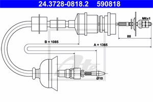 Vajer, koppling, PEUGEOT 405 I, 405 Break I, 2150 79