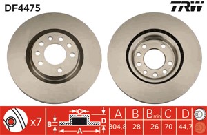 Bromsskiva, Framaxel, FIAT CROMA, 51757229, 517572290