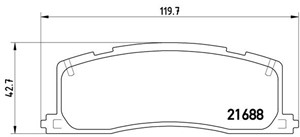 Bromsbeläggsats, Bakaxel, TOYOTA PREVIA I, 0446628010, 0446628011, 0446628020, 0446628090, 04466YZZC7, 0449228010, 0449228020, 044952802