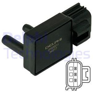 Sensor, avgastryck, , CITROËN,FORD,MAZDA,PEUGEOT,VOLVO, 1606610880, 1693102, 1722675, 1722679, 30785486, Y645-18-215A, Y645-18-215B, Y66