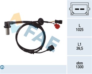 ABS-givare, Sensor, hjulvarvtal, Fram, höger eller vänster, AUDI,SKODA,VW, 8D0 927 803 B, 8D0 927 803 C, 8D0 927 803 D, ALS-429