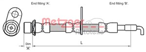 Bromsslang, framaxel vänster, Vänster fram, TOYOTA COROLLA, COROLLA Kombi, COROLLA Sedan, COROLLA Verso, 90947-02C48