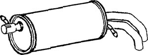 Bakre ljuddämpare, FORD GALAXY I, SEAT ALHAMBRA, VW SCIROCCO, SHARAN, 1015984, 1029673, 1067573, 1087574, 12 31 7 509 102, 12 31 7 509 1