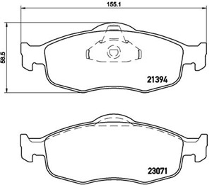 Bromsbeläggsats, Framaxel, FORD,FORD USA, 1073731, 1079347, 1095201, 1096942, 1130759, 1521326, 1652285, 2U2Z2V001JA, 5029147, 6877836,