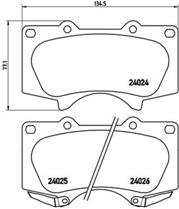 Bromsbeläggsats, Framaxel, LEXUS,MITSUBISHI,TOYOTA, 0446504070, 044650K090, 0446535250, 0446560210, 04465YZZDB, 4605A472, 4605A481, MZ69