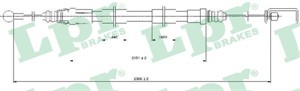 Vajer, parkeringsbroms, Bak, Höger, CITROËN C8, FIAT ULYSSE, LANCIA PHEDRA, PEUGEOT 807, 1400310180, 1400310280, 4745Y6, 4745Y7