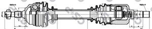 Drivaxel, framaxel vänster, CITROËN C4 I, C4 Coupé, C4 Skåp/halvkombi I, PEUGEOT 307, 307 Break, 307 CC, 307 SW Skåp / kombi, 113251053A