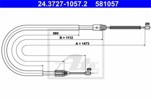 Vajer, parkeringsbroms, Bak, RENAULT MEGANE I, MEGANE Classic I, MEGANE Hatchback Van I, 77 00 420 314, 77 00 424 472, 77 00 846 156