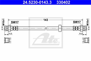 Bromsslang, Bakaxel, SEAT IBIZA II, VW POLO III, POLO CLASSIC III, POLO Van Skåp / kombi, POLO Van Skåp/halvkombi, POLO Variant, 6N0 611