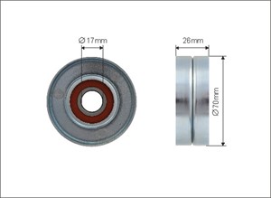 Spännrulle, flerspårsrem, CHRYSLER VOYAGER IV, JEEP CHEROKEE, 0 5066 936AA, 0 5072 440AB, 05066936AA, 05072440AB, K05072440AB