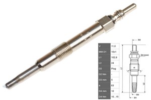Glödstift, ALFA ROMEO,FIAT,LANCIA,OPEL,SAAB,SUZUKI,VAUXHALL, 12 14 040, 12 14 073, 18550-79J50-000, 46 75 41 54, 46451951, 46754154, 608