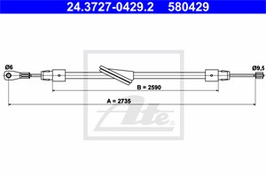 Vajer, parkeringsbroms, Fram, MERCEDES-BENZ, 203 420 01 85, A 203 420 01 85