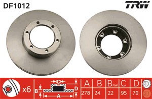 Bromsskiva, RENAULT MASTER Buss I, MASTER Flak/chassi I, MASTER Skåp I, 50 00 388 057