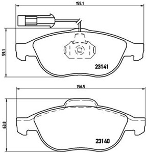Bromsbeläggsats, ALFA ROMEO 156, 156 Sportwagon, FIAT PUNTO, LANCIA LYBRA, LYBRA SW, 6001073151, 71713144, 71748390, 71770957, 71772531,