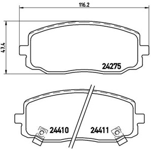 Bromsbeläggsats, Framaxel, HYUNDAI i10 I, i10 Sedan II, KIA PICANTO, 5810107A10, 5810107A20, 581010XA01, 581010XA10