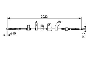 Vajer, parkeringsbroms, Bak, Vänster, MITSUBISHI L200 / TRITON, L200 / TRITON Flak/chassi, MN102416
