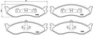 Bromsbeläggsats, Framaxel, JEEP CHEROKEE, COMANCHE, GRAND CHEROKEE I, WRANGLER I, WRANGLER II, KIA CARNIVAL I, 04713175, 04778058, 04778