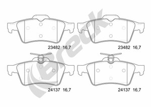 Bromsbeläggsats, Bakaxel, CITROËN,FORD,JAGUAR,MAZDA,OPEL,RENAULT,SAAB,VAUXHALL,VOLVO, 1233679, 12799240, 1324300, 13322091, 1360254, 136