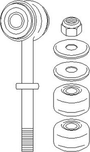 Stång/stag, krängningshämmare, Fram, höger eller vänster, CITROËN,FIAT,PEUGEOT, 1300716080, 1300716080S, 5087 37, 5087 37S
