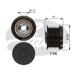 Frihjulskoppling, generator, LEXUS,TOYOTA, 274150W010, 27415-0W060, 27415-0W061, 27415-0W062, 27415-0W063, 274150W130, 274150W131
