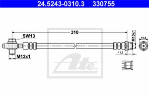 Bromsslang, Bakaxel, AUDI A6 C5, A6 C5 Avant, VW PASSAT B5, PASSAT B5 Variant, PASSAT B5.5, PASSAT B5.5 Variant, 4B0 611 775 A, 4B0 611