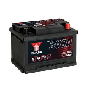 Yuasa Batteri 12V 60Ah 550A, passar många modeller, 1053140, 1072331, 1130884, 1201003, 1201200, 1201204, 1201331, 1445813, 1445814, 16