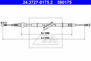 Vajer, parkeringsbroms, Bak, AUDI A3, SKODA OCTAVIA I, OCTAVIA Combi I, VW BORA I, BORA Variant, GOLF IV, GOLF Van IV, GOLF Variant IV,