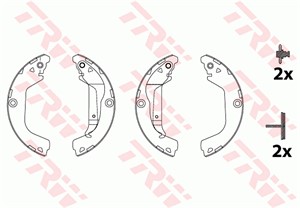 Bromsbackar, sats, Bakaxel, CHEVROLET CRUZE, CRUZE Halvkombi, 13304927