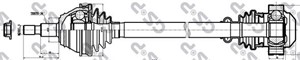 Drivaxel, framaxel höger, AUDI,SEAT,SKODA,VW, 121 053 15 05, 1J0407272BJ, 1J0407272BR, 1J0407272GD, 1J0407272KT, 1J0407452Q, 1J0407452QV