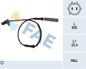 ABS-givare, Sensor, hjulvarvtal, Framaxel, BMW 7 [E38], 34 52 1 182 076, ALS-435