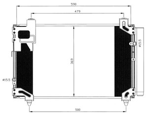 Kondensor, klimatanläggning, TOYOTA AVENSIS, AVENSIS Kombi, AVENSIS Sedan, COROLLA Verso, 1300A074, 1300A102, 51.06500.6554, 51.06500.95