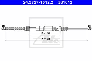 Vajer, parkeringsbroms, Bak, RENAULT, 77 00 781 393, 77 00 816 858