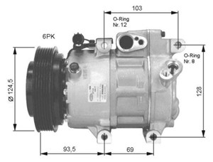 Kompressor, klimatanläggning, HYUNDAI ELANTRA Sedan IV, i30, i30 Kombi, KIA CEE'D Halvkombi, CEE'D SW, PRO CEE'D, 977012H000