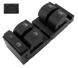 Brytare, fönsterhiss, Vänster fram, Fordonsdörr, AUDI A3, A6 C5, A6 C5 Avant, ALLROAD C5, 4B0 959 851 01C, 4B0 959 851 4PK, 4B0 959 851
