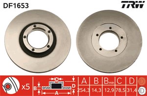 Bromsskiva, Framaxel, FORD TRANSIT Buss, TRANSIT Flak/chassi, TRANSIT Skåp, 5022676, 6135249, 6166055, 86VX-1125-AB