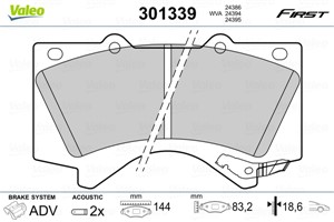 Bromsbeläggsats, Bakaxel, Framaxel, LEXUS ES, LX, RX, TOYOTA LAND CRUISER 200, LAND CRUISER PRADO, 04465-60280, 04465-60300, 04465-60330