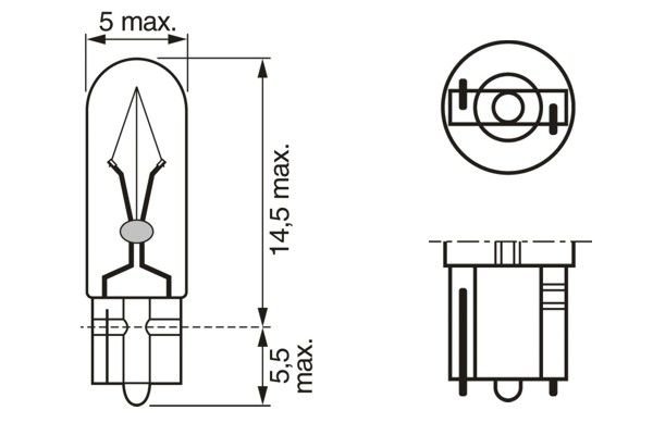 Glödlampa W1,2W 12V W2x4,6dECO