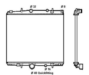 Kylare, motorkylning, CITROËN C8, C8 Van, FIAT ULYSSE, LANCIA PHEDRA, PEUGEOT 807, 1330A4, 1331TC, 9641728080, 9648770980
